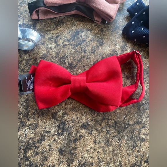 H&M Bow Tie Set - Red, Pink, Silver, and Navy Adjustable Clip On 🔴 CLEARANCE 🔴 - Picture 2 of 5
